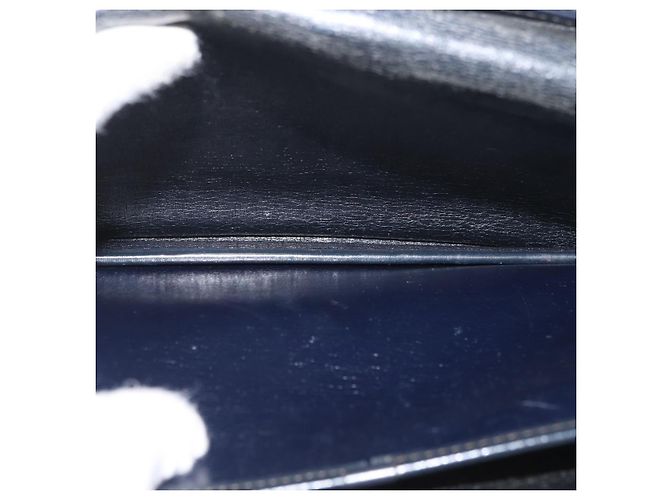 Borsa a Spalla in Tela Trotter Christian Dior Blu Navy Oro Auth 174528 - vista 12