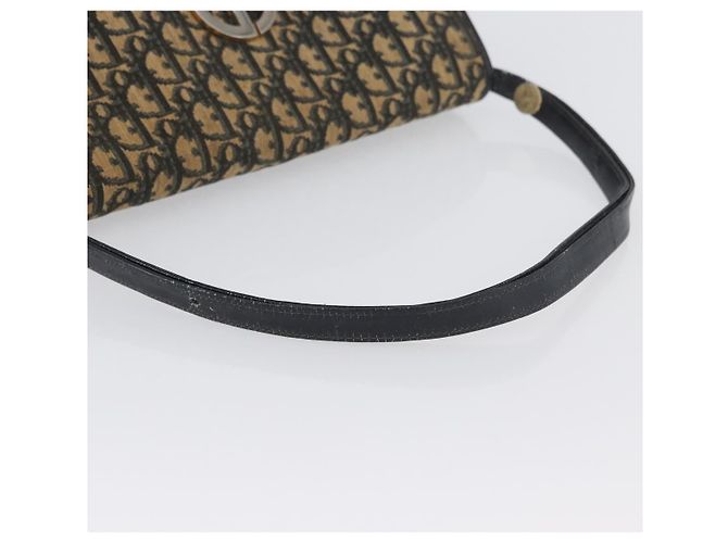 Borsa a Spalla in Tela Trotter Christian Dior Blu Navy Oro Auth 174528 - vista 7