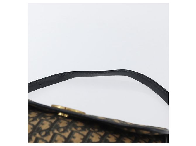 Borsa a Spalla in Tela Trotter Christian Dior Blu Navy Oro Auth 174528 - vista 8