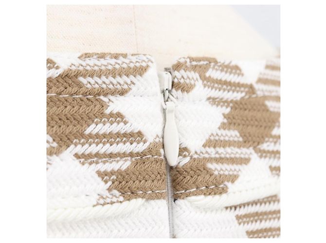 Camisa sin mangas de algodón con estampado Nova Check de BURBERRY blanca Auth BAZ832A Blanco - vista 7