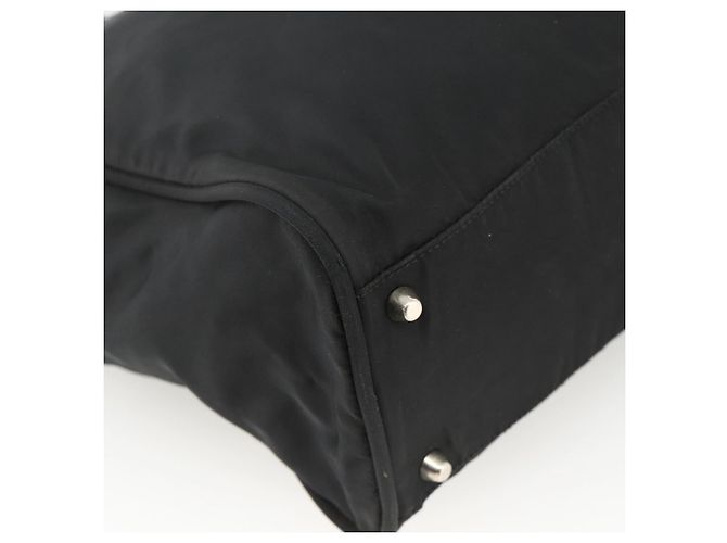 PRADA Borsa a mano in nylon nero argento Auth 173987 - vista 14
