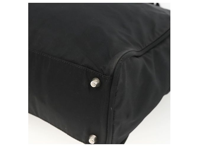PRADA Borsa a mano in nylon nero argento Auth 173987 - vista 15