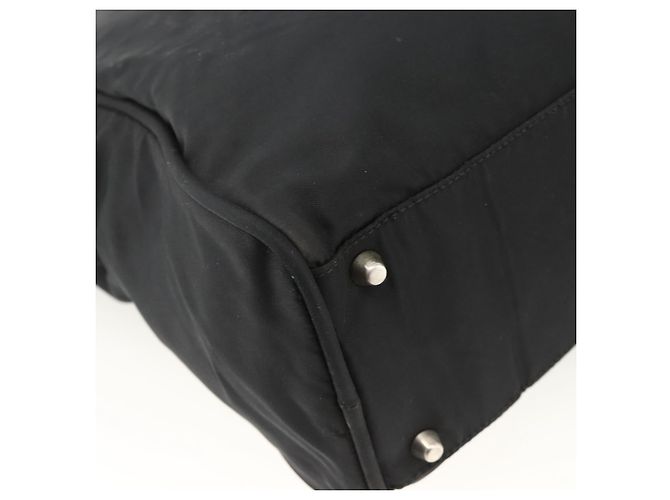 PRADA Borsa a mano in nylon nero argento Auth 173987 - vista 16