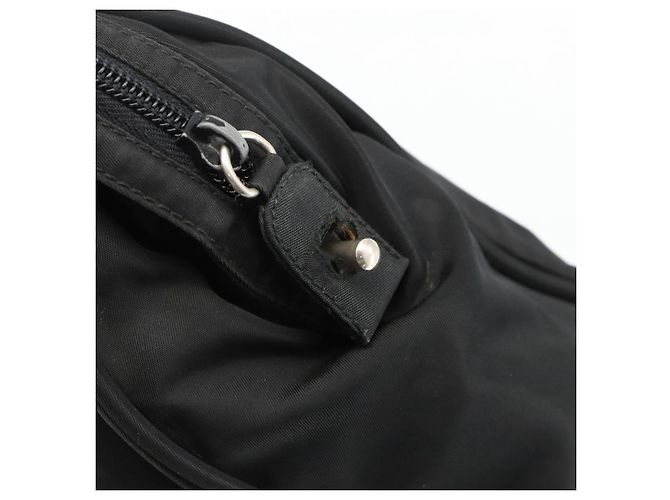 PRADA Borsa a mano in nylon nero argento Auth 173987 - vista 17