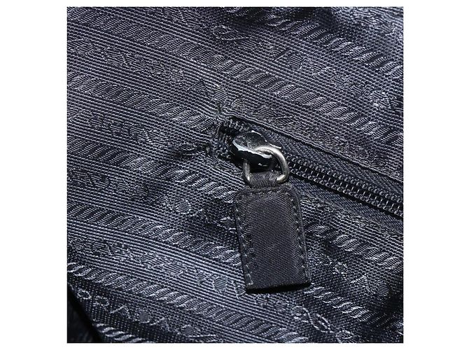 PRADA Borsa a mano in nylon nero argento Auth 173987 - vista 22