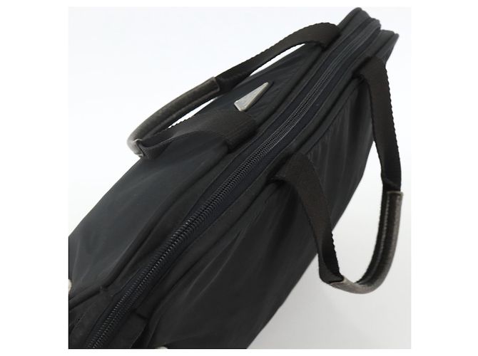 PRADA Borsa a mano in nylon nero argento Auth 173987 - vista 6