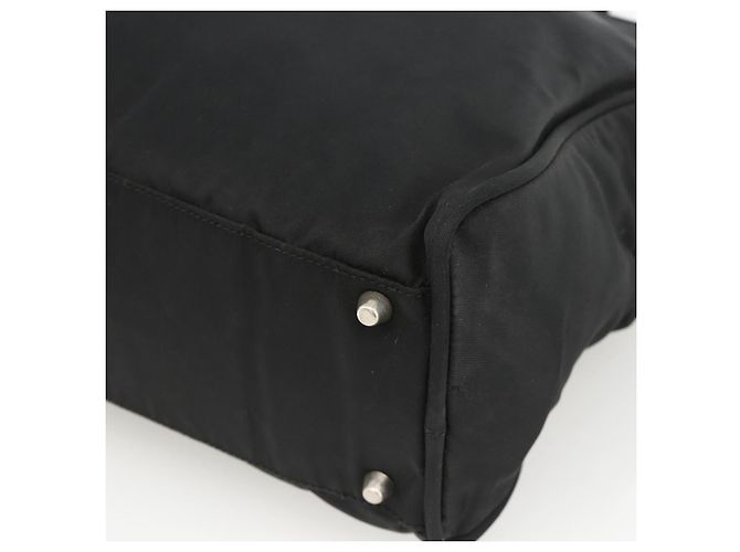 PRADA Borsa a mano in nylon nero argento Auth 173987 - vista 9