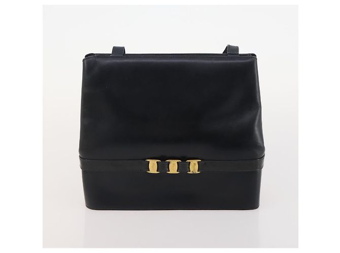 Borsa a Spalla Salvatore Ferragamo in Pelle 2 Pezzi Nero Giallo Auth YKZ815 - vista 10