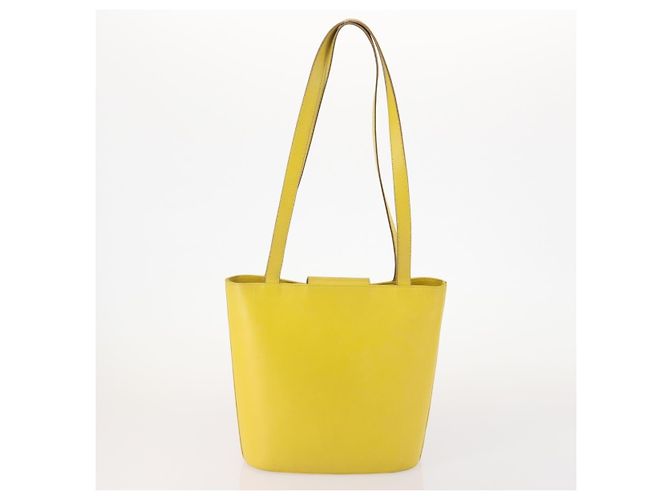 Borsa a Spalla Salvatore Ferragamo in Pelle 2 Pezzi Nero Giallo Auth YKZ815 - vista 3