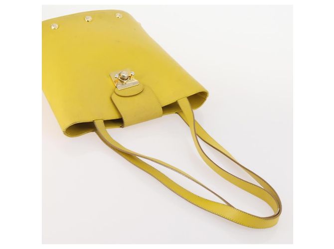 Borsa a Spalla Salvatore Ferragamo in Pelle 2 Pezzi Nero Giallo Auth YKZ815 - vista 5