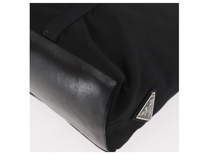 Prada Tote Bag aus schwarzem Nylon mit Silber authentisch kk655 - Ansicht 14