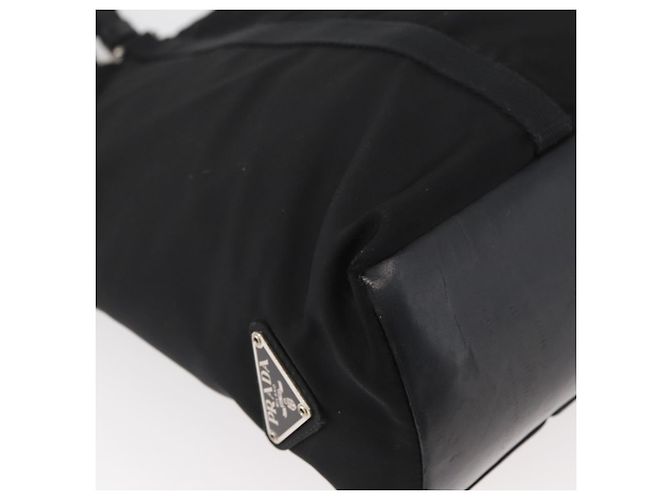 Prada Tote Bag aus schwarzem Nylon mit Silber authentisch kk655 - Ansicht 15