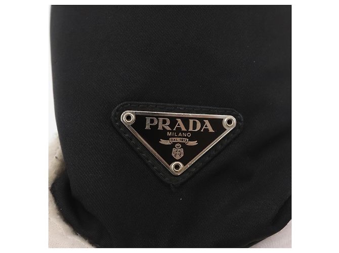 Prada Tote Bag aus schwarzem Nylon mit Silber authentisch kk655 - Ansicht 17