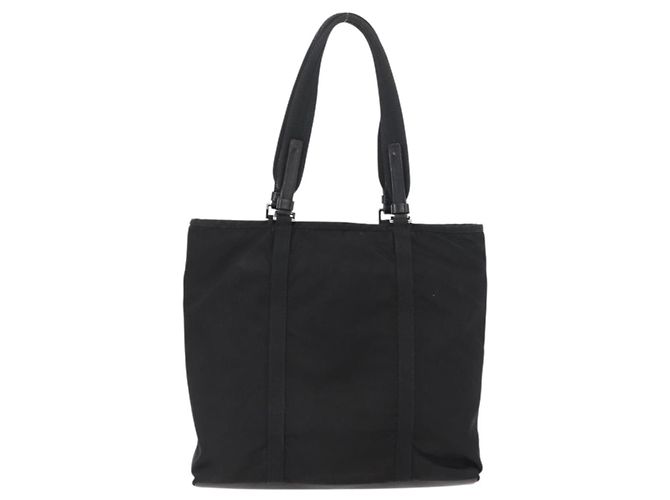 Prada Tote Bag aus schwarzem Nylon mit Silber authentisch kk655 - Ansicht 2