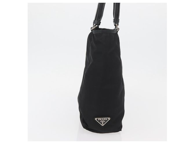 Prada Tote Bag aus schwarzem Nylon mit Silber authentisch kk655 - Ansicht 4