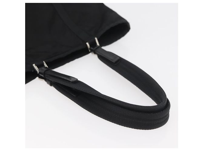 Prada Tote Bag aus schwarzem Nylon mit Silber authentisch kk655 - Ansicht 7