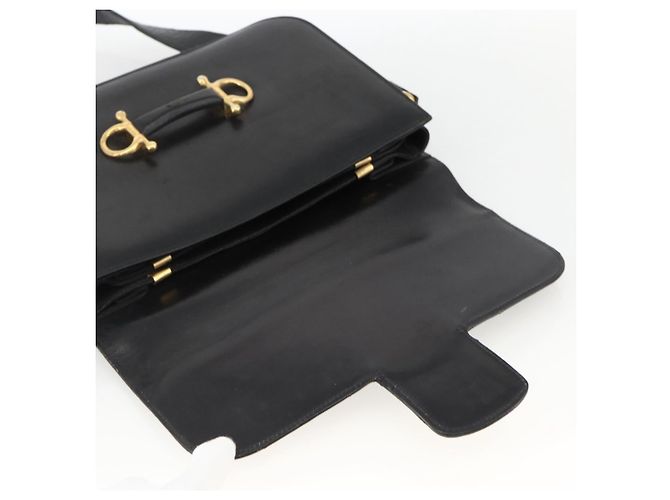 Céline Borsa a Spalla CELINE in Pelle Nera Oro Auth BAZ288 Nero D'oro - vista 17