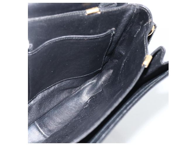 Céline Borsa a Spalla CELINE in Pelle Nera Oro Auth BAZ288 Nero D'oro - vista 18
