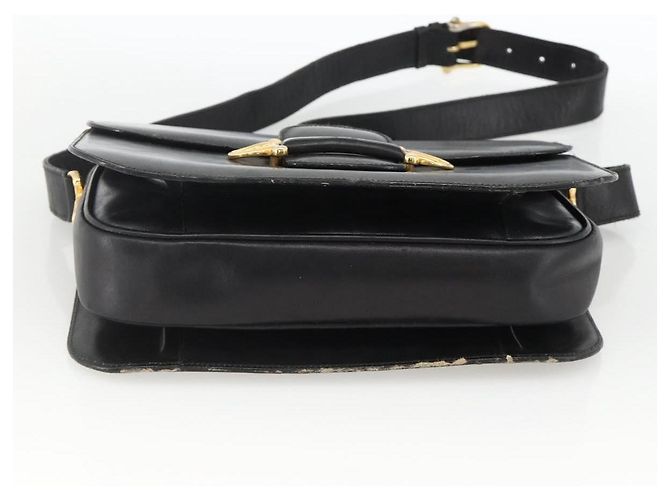 Céline Borsa a Spalla CELINE in Pelle Nera Oro Auth BAZ288 Nero D'oro - vista 5