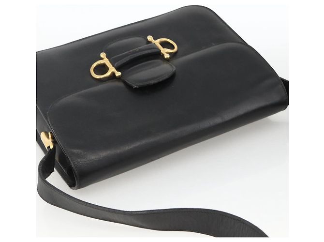 Céline Borsa a Spalla CELINE in Pelle Nera Oro Auth BAZ288 Nero D'oro - vista 6