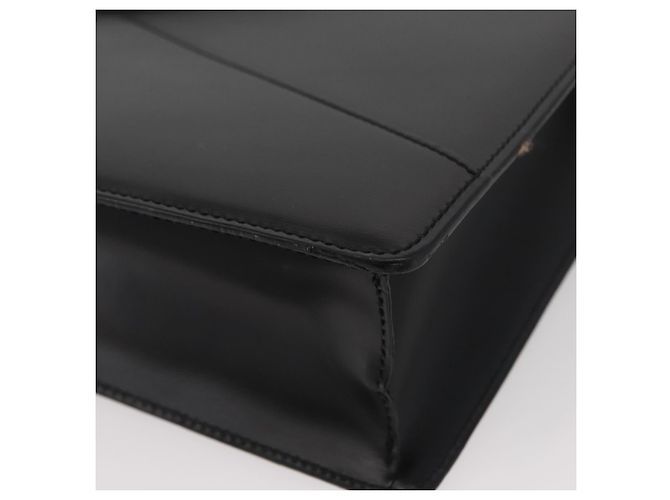 Bolsa de negócios LOEWE em couro preto e prata Auth BAZ175 - vista 14