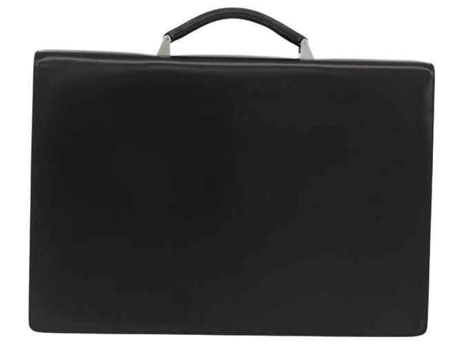Bolsa de negócios LOEWE em couro preto e prata Auth BAZ175 - vista 2