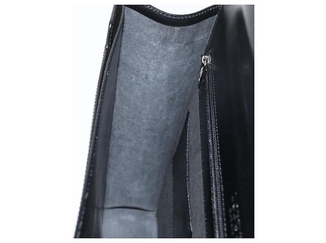 Bolsa de negócios LOEWE em couro preto e prata Auth BAZ175 - vista 20
