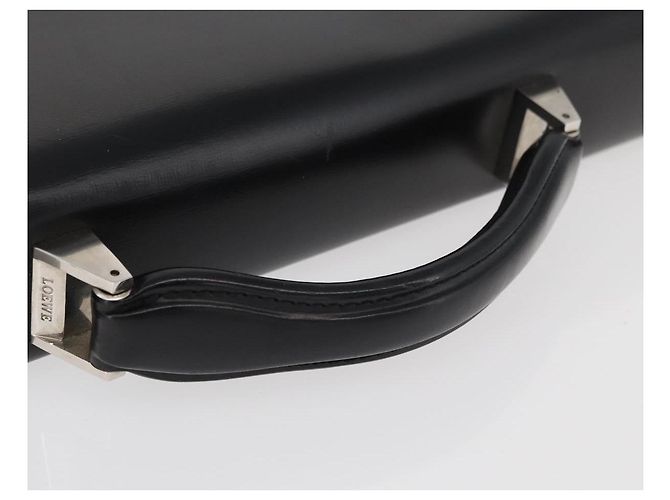 Bolsa de negócios LOEWE em couro preto e prata Auth BAZ175 - vista 7