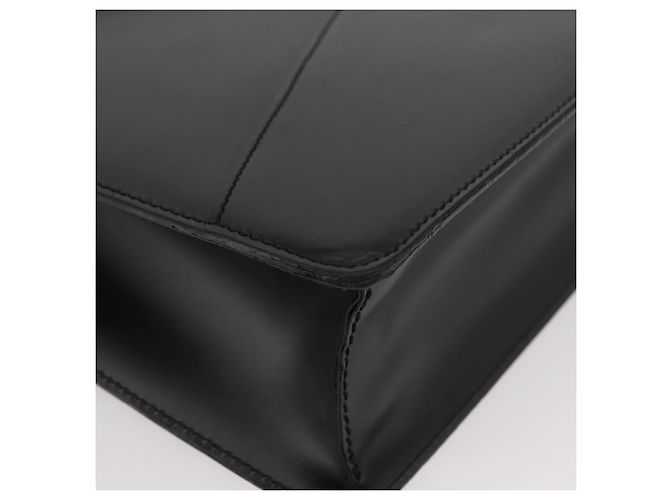 Bolsa de negócios LOEWE em couro preto e prata Auth BAZ175 - vista 9