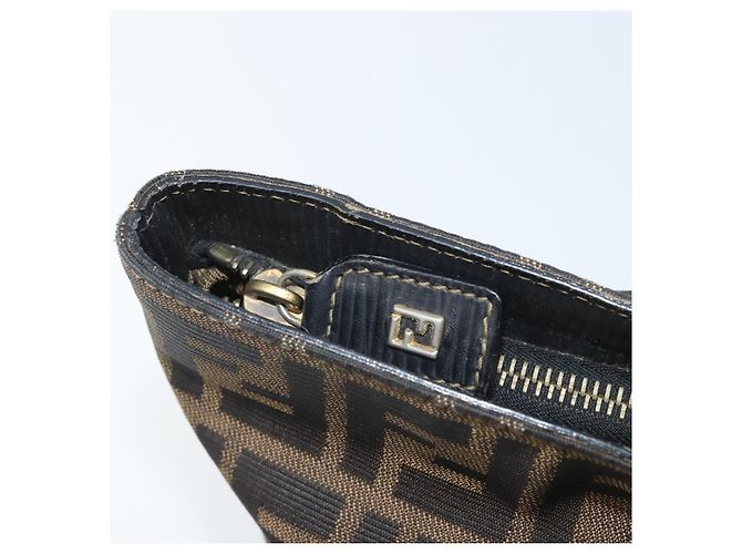 FENDI Zucca Canvas Handtasche Braun Schwarz Auth mr2221 - Ansicht 10