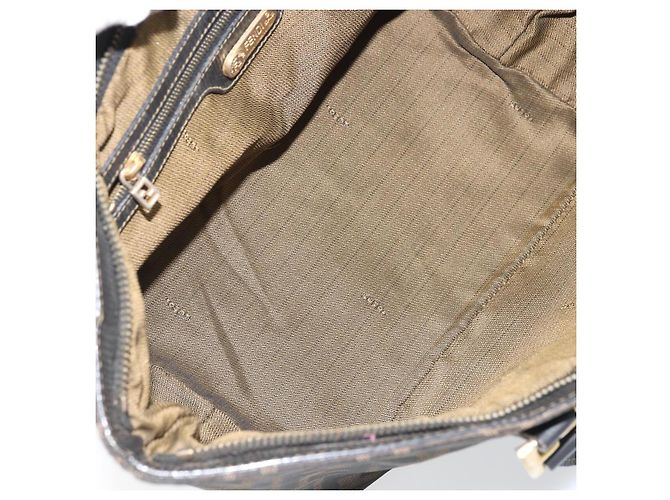 FENDI Zucca Canvas Handtasche Braun Schwarz Auth mr2221 - Ansicht 11