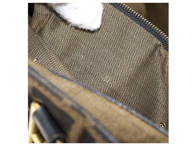 FENDI Zucca Canvas Handtasche Braun Schwarz Auth mr2221 - Ansicht 12