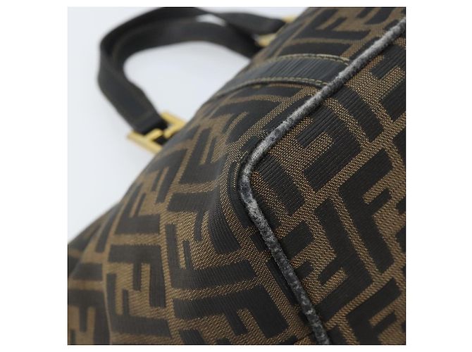 FENDI Zucca Canvas Handtasche Braun Schwarz Auth mr2221 - Ansicht 14
