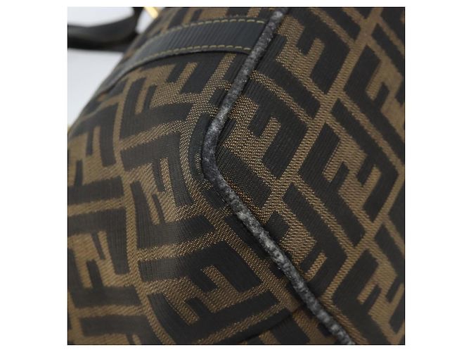 FENDI Zucca Canvas Handtasche Braun Schwarz Auth mr2221 - Ansicht 16