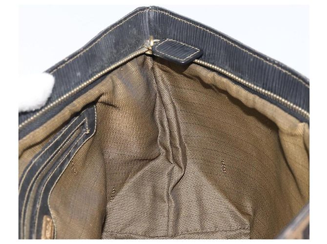 FENDI Zucca Canvas Handtasche Braun Schwarz Auth mr2221 - Ansicht 18