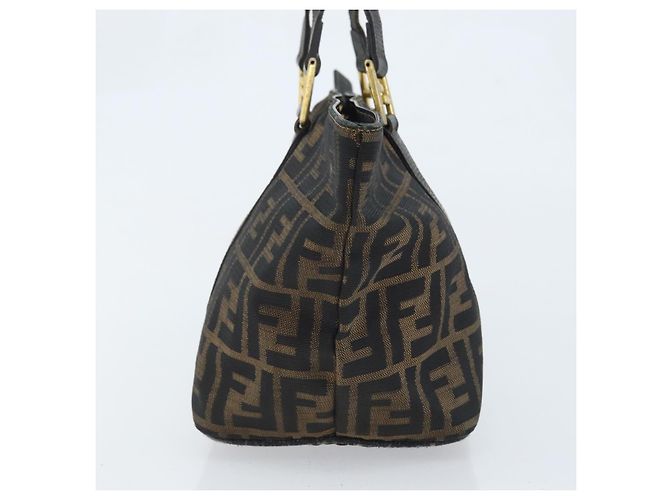FENDI Zucca Canvas Handtasche Braun Schwarz Auth mr2221 - Ansicht 3