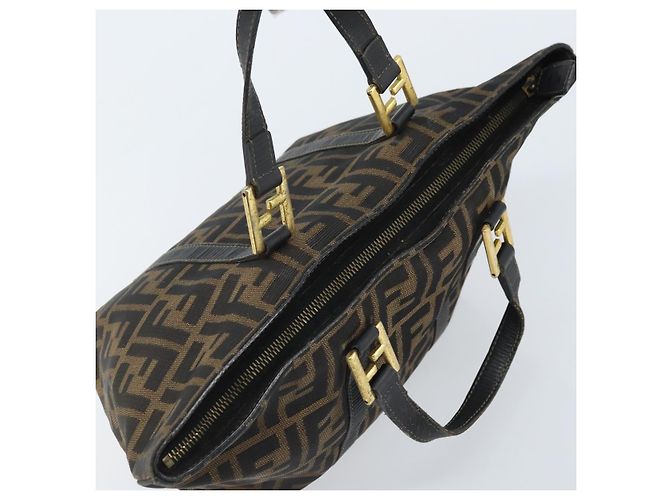 FENDI Zucca Canvas Handtasche Braun Schwarz Auth mr2221 - Ansicht 6