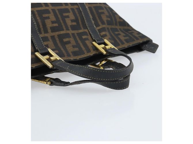 FENDI Zucca Canvas Handtasche Braun Schwarz Auth mr2221 - Ansicht 7