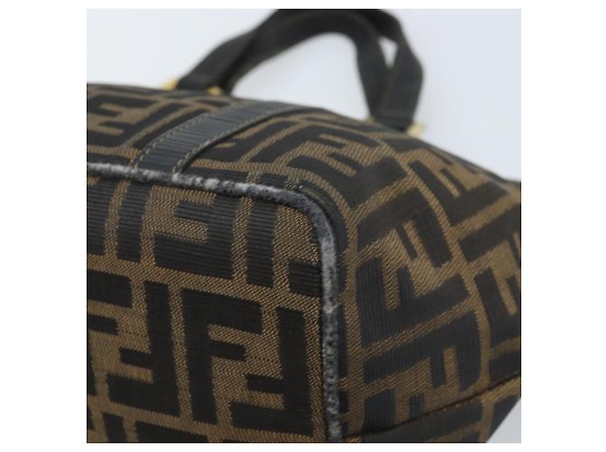 FENDI Zucca Canvas Handtasche Braun Schwarz Auth mr2221 - Ansicht 9