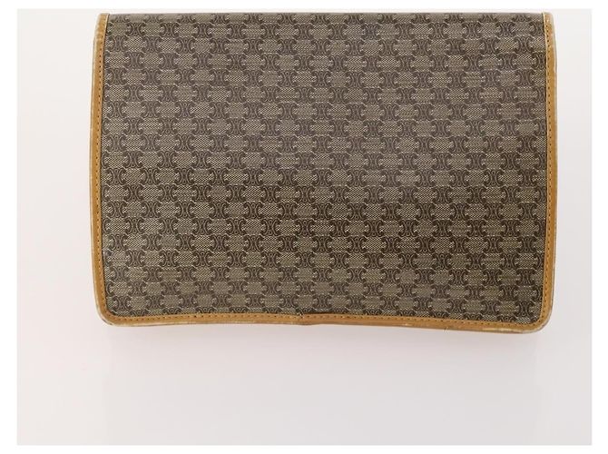 Céline Clutch in tela Macadam CELINE in pelle PVC 5 pezzi marrone oro Auth mr2262 D'oro - vista 3