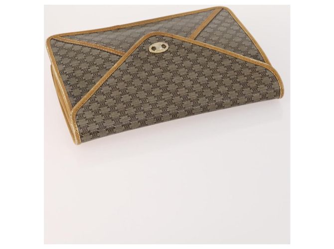 Céline Clutch in tela Macadam CELINE in pelle PVC 5 pezzi marrone oro Auth mr2262 D'oro - vista 4
