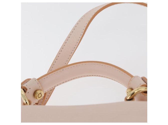 Borsa a mano in pelle Gancini Salvatore Ferragamo 2 in 1 Rosa Oro Auth BAZ784A - vista 14