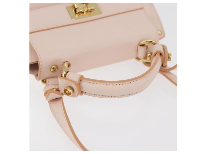 Borsa a mano in pelle Gancini Salvatore Ferragamo 2 in 1 Rosa Oro Auth BAZ784A - vista 7