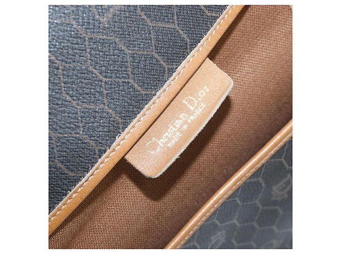 Borsa a spalla in tela a nido d'ape PVC nera e oro Christian Dior Auth bs34235 Nero D'oro - vista 11