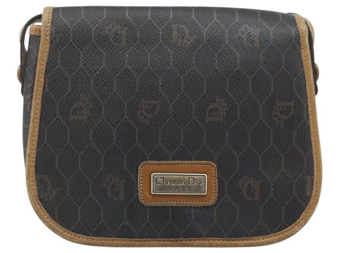 Borsa a spalla in tela a nido d'ape PVC nera e oro Christian Dior Auth bs34235 Nero D'oro - vista 13