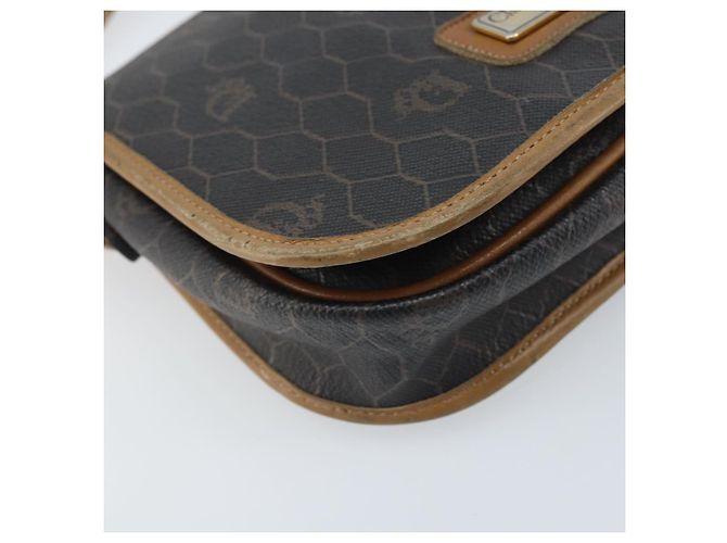 Borsa a spalla in tela a nido d'ape PVC nera e oro Christian Dior Auth bs34235 Nero D'oro - vista 14