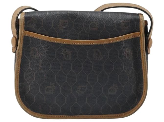 Borsa a spalla in tela a nido d'ape PVC nera e oro Christian Dior Auth bs34235 Nero D'oro - vista 2