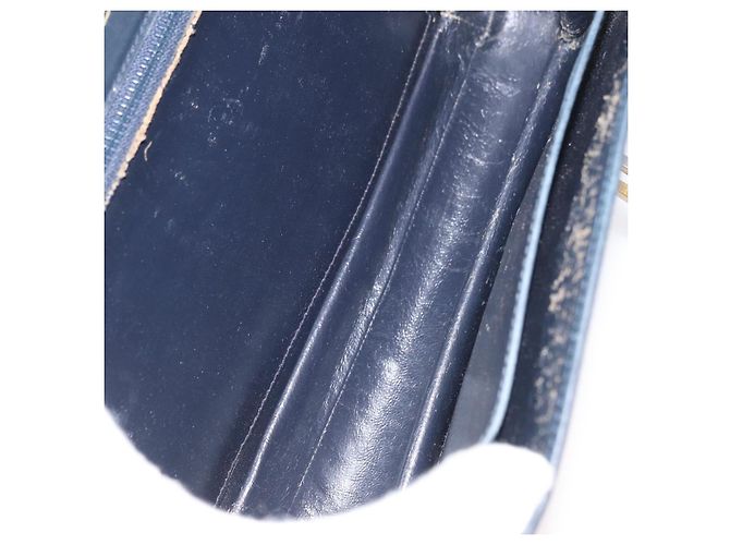 Gucci Borsa a Spalla in Pelle Blu Navy Oro Auth YKZ288 D'oro - vista 12