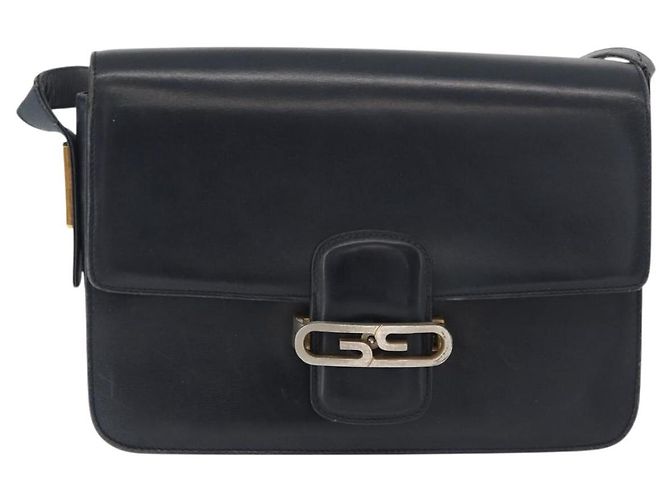 Gucci Borsa a Spalla in Pelle Blu Navy Oro Auth YKZ288 D'oro - vista 13