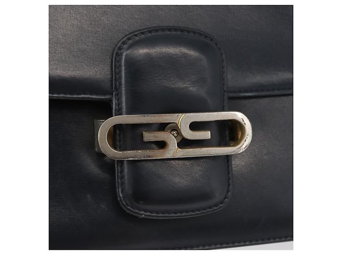 Gucci Borsa a Spalla in Pelle Blu Navy Oro Auth YKZ288 D'oro - vista 17